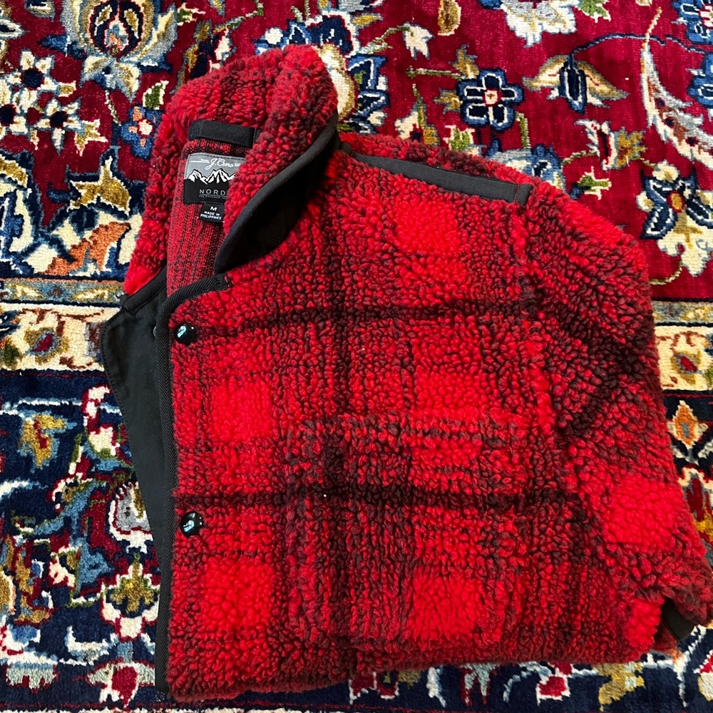 JCrew Sherpa Buffalo Check Trucker Jacket